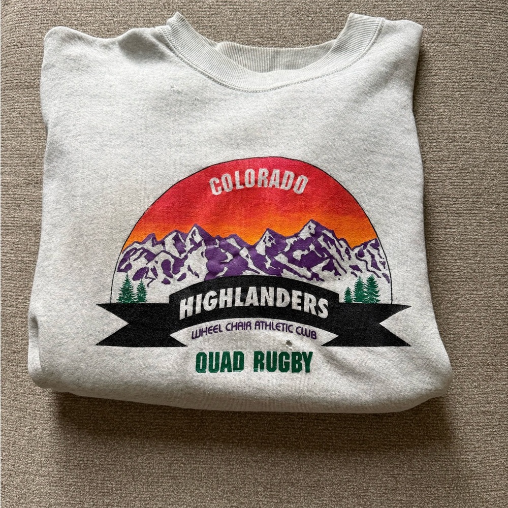 Fruit of the Loom Gray Sweatshirt with Multicolor Graphic